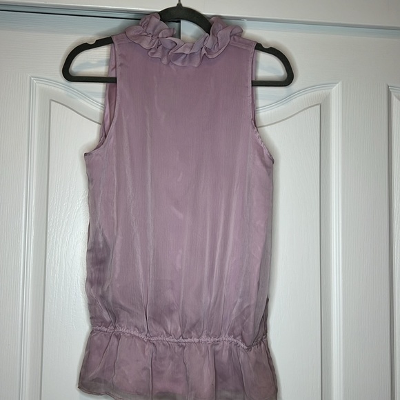 NWT - Forenza - Blouse Women Small Pink Ruffle V-Neck Sleeveless Casual - Picture 4 of 4